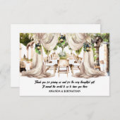 Carte De Remerciements Vineyard al freco vin table ferme drapé été (Devant / Derrière)