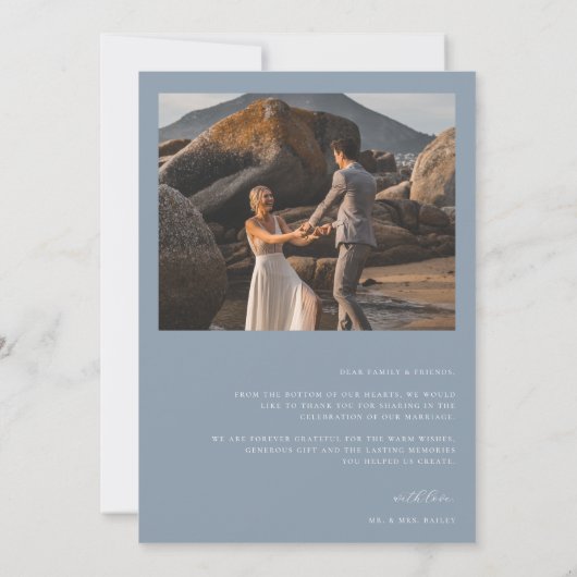 Carte De Remerciements Vins intemporels Monogram Crest Photo Mariage (Dos)