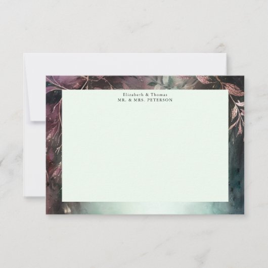 Carte De Remerciements Vins magiques de la Forêt enchantée Mariage Mauve (Devant)