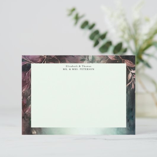 Carte De Remerciements Vins magiques de la Forêt enchantée Mariage Mauve  (Debout devant)