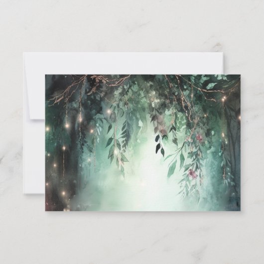 Carte De Remerciements Vins magiques de la Forêt enchantée Mariage Mauve  (Dos)