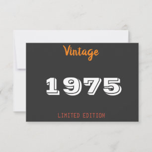 Carte De Remerciements Vintage 1975 édition limitée 50e anniversaire