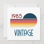 Carte De Remerciements Vintage 1985 Retro Stripe Sun (Devant)