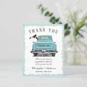 Carte de remerciements vintage Aqua Blue Truck Gra (Debout devant)