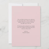 Carte De Remerciements Vintage Aquarelle rose Fleurs Mariage (Dos)