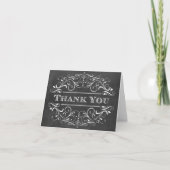 Carte De Remerciements Vintage Black Chalkboard Mariage (Devant)
