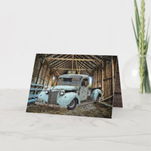Carte De Remerciements Vintage Blue Truck Rustic Grange