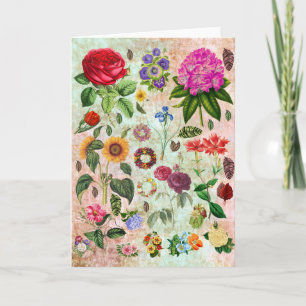 Carte De Remerciements Vintage Botanical Flower illustrations Nature art