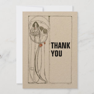 Carte De Remerciements Vintage Charles Rennie Mackintosh
