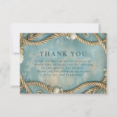 Carte De Remerciements Vintage Coastal Rope Ocean Wedding (Devant)