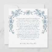 Carte De Remerciements Vintage Elegant Chinoiserie Blue Heart Mariage (Dos)