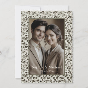 Carte De Remerciements Vintage Floral Mariage Moody