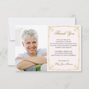 Carte de remerciements vintage Gold Swirl Modifi