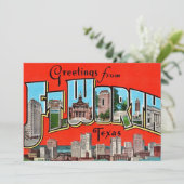 Carte De Remerciements Vintage Greeting Fort Worth TX 5x7 Big Postcard (Debout devant)