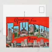 Carte De Remerciements Vintage Greeting Fort Worth TX 5x7 Big Postcard (Devant / Derrière)