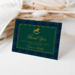 Carte De Remerciements Vintage Horse Rocheux Baby shower classique<br><div class="desc">Vintage Rocking Horse Classic Plaid Baby shower Cartes de remerciements correspondants disponibles.</div>