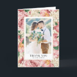 Carte De Remerciements Vintage Hydrangea et jardin Roses Mariages Photo<br><div class="desc">Envoyer un merci à la famille et aux amis avec ce carte photo de remerciement fleuri. Il présente un motif fleuri de roses de jardin roses et d'hydrangées d'ivoire. Ce carte de remerciements botanique est parfait pour les mariages du printemps et de l'automne et d'autres événements. Personnalisez en ajoutant des...</div>