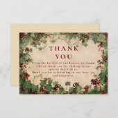 Carte De Remerciements Vintage Ivy et Mariage Berries (Devant / Derrière)