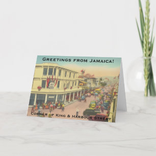 Carte De Remerciements Vintage Kingston, Jamaïque (King & Harbour Street)