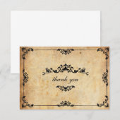 Carte de remerciements vintage Mariage Floral (Devant / Derrière)