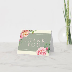 Carte De Remerciements Vintage moderne, Floral Thank You Cards