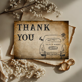 Carte De Remerciements Vintage Parchment Old World Romance Wedding