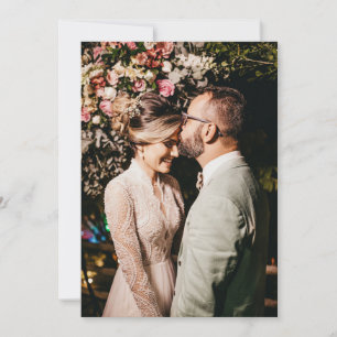 Carte De Remerciements Vintage Pêche Floral Rose dentelle Mariage photo