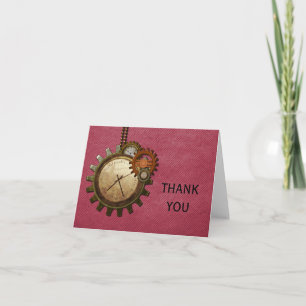 Carte de remerciements vintage, rose