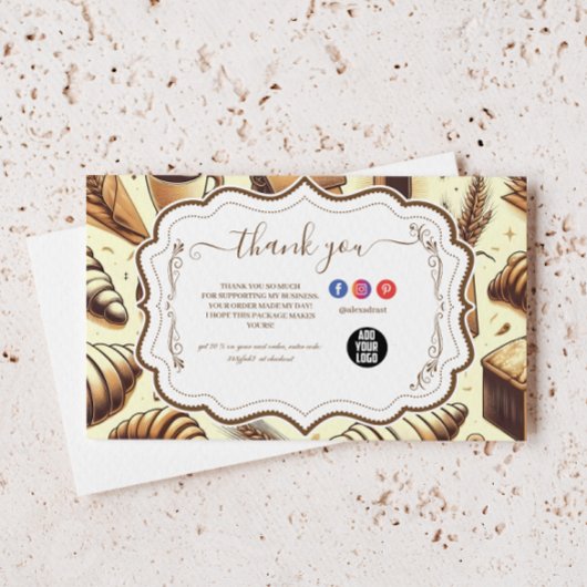 Carte De Remerciements Vintage Rustic Bakery