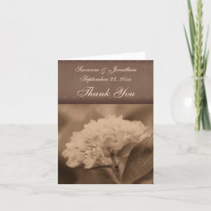 Carte De Remerciements Vintage Sepia Hydrangea Mariage personnalisé