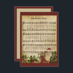 Carte De Remerciements Vintage Victorien Christmas Carol Music<br><div class="desc">Mignonne partition de Noël vintage avec une clause vintage du Père Noël. Parfait pour des vacances de Noël rétro. Personnalisation : Accueil et noms de famille</div>