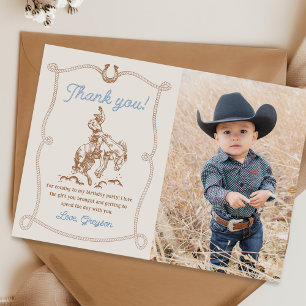 Carte De Remerciements Vintage Western Cowboy fête d'anniversaire Photo