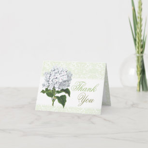 Carte de remerciements vintage White Hydrangea