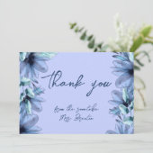 Carte De Remerciements Violet bleu floral poussiéreux (Debout devant)