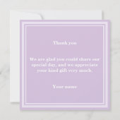 Carte de remerciements violet chardon (Dos)