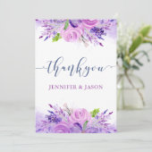 Carte de remerciements violet de Lavande russe (Debout devant)