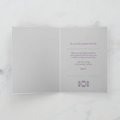 Carte de remerciements violet dentelle argentée (Intérieur)