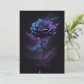 Carte De Remerciements Violet et bleu étoile noir Rose Splash Art (Debout devant)