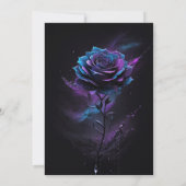 Carte De Remerciements Violet et bleu étoile noir Rose Splash Art (Dos)