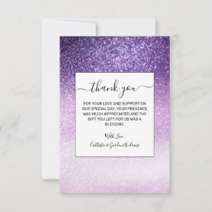 Carte De Remerciements Violet Lilac Pastel Purple ombre