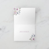 Carte De Remerciements Violet | Mariage floral (Intérieur)