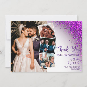 Carte De Remerciements Violet moderne Magenta Purple QR Code Parties scin