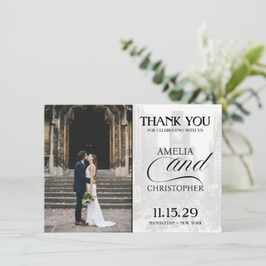 Carte De Remerciements Violet New York City Passport (Debout devant)