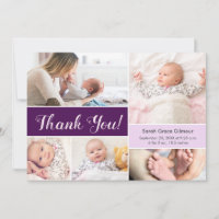 Violet violet personnalisé bébé fille photo collag