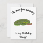 Carte De Remerciements Vipère verte Joyeux Anniversaire  (Devant)