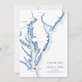 Carte De Remerciements Virginia Beach Wedding Flat (Devant)
