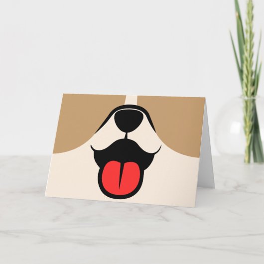 Carte De Remerciements Visage de chien (Devant)