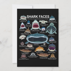 Carte De Remerciements Visages de requins auxquels vous voulez participer