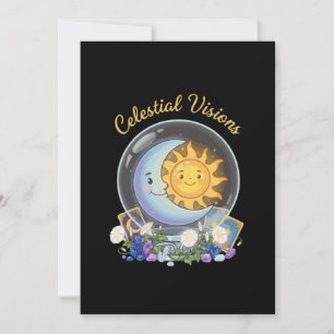 Carte De Remerciements Visiones Celestes Cristal de Tarot du Soleil et