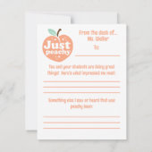 Carte De Remerciements Visite de classe à rétroaction positive principale (Dos)